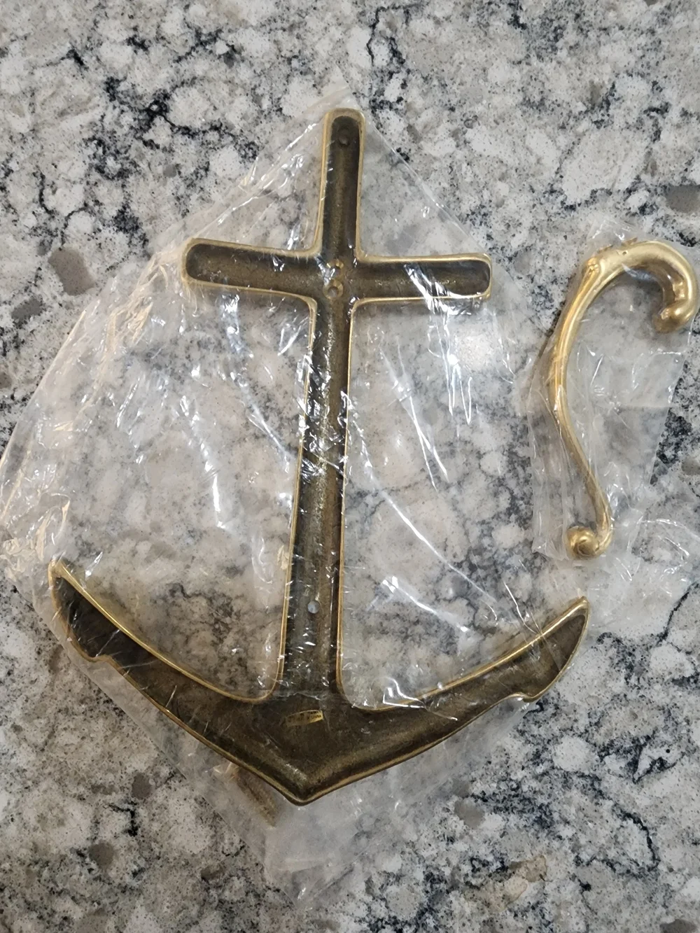 Vintage Solid Brass Nautical Anchor Wall Hook New Old Stock